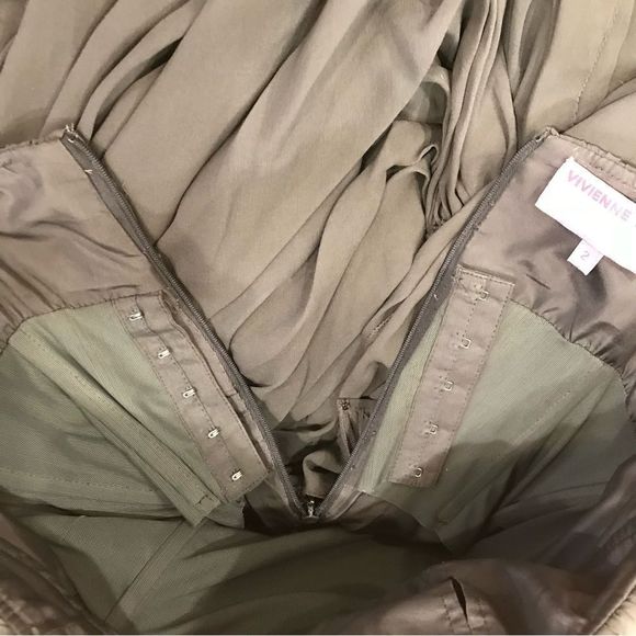 VIVIANNE TAM DRESS 100% SILK GREY GRAY LAYERED BABYDOLL SWEETHEART NECKLINE EUC - Picture 10 of 15